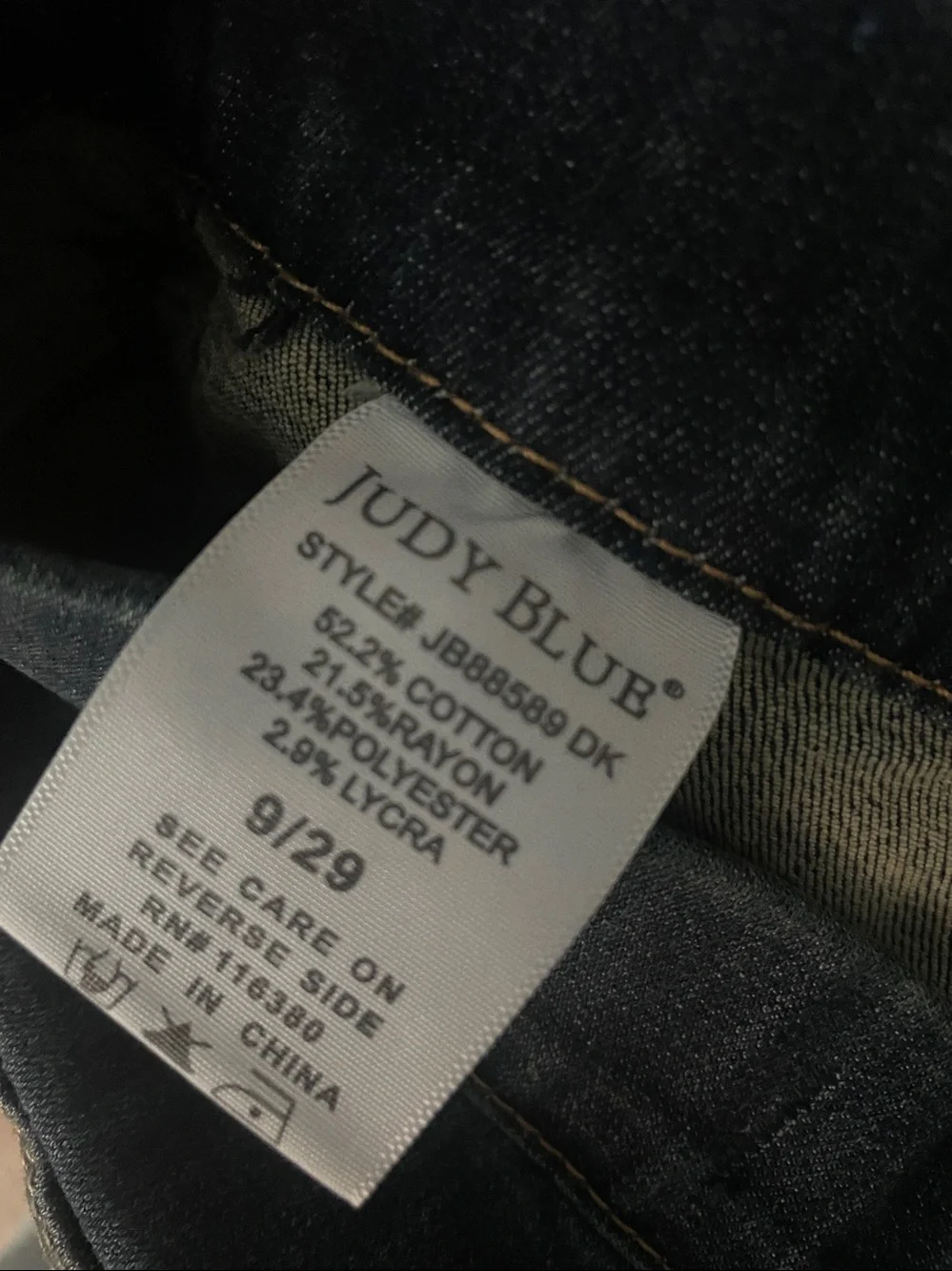 Judy Blue Pull On Wide Leg Stretch Waist Medium Wash Jeans 
Size 29/ 9 - Picture 12 of 12
